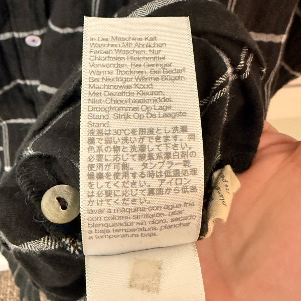 Madewell Windowpane Plaid Shirt Dress Mini Black XXL - Picture 5 of 7